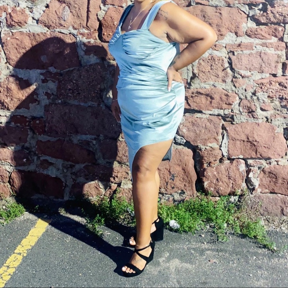 Mint green velour dress